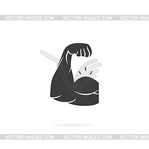 Biceps icon. Muscle biceps with shadow. Arm icon - vector image