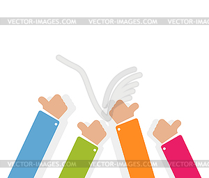 Feedback . Hand with thumb up. Hands in fllat style - vector clip art