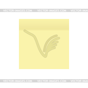 Paper stick. Paper yellow colored. white background - vector clipart