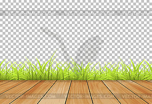 Grass with wood. Background . Summer . Vecto - vector image