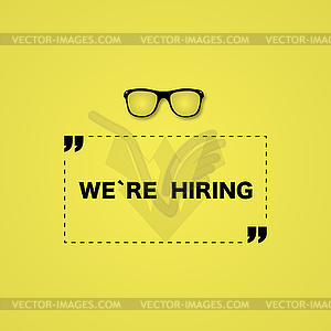 Hiring poster or banner. Job design on yellow - vector clip art