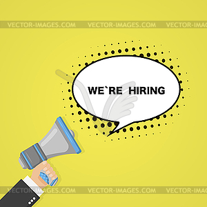 Hiring poster or banner. Job design on yellow - vector clip art