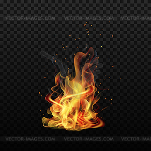 Fire flame. Sparks flame. background. Realistic - vector clipart