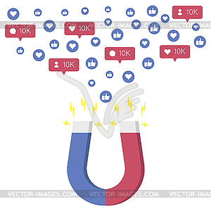 Магнит влиятельных маркетинговых драг - векторная графика
