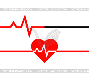 Heartbeat icon. Heart beat line in linear style. - vector image