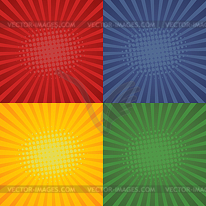 Pop art retro backgrounds in comic design. Set - vector clipart