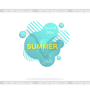 Liquid design. Special offer pocter. Abstract shape - vector clip art