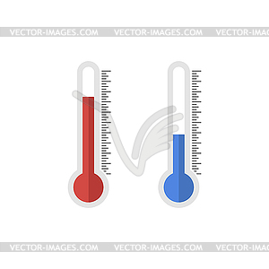 Thermometer icon. Icon hot or cold in flat style - vector image