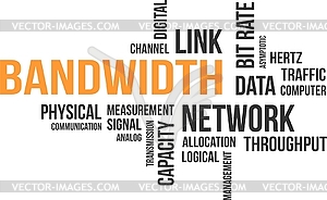 Word cloud bandwidth  - vector image