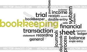 Word cloud bookkeeping  - vector clipart