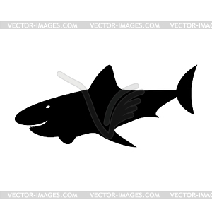 Fish shark - white & black vector clipart