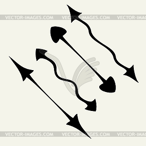 Wavy arrows - vector image