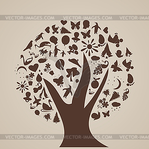 Tree of thoughts - vector clip art
