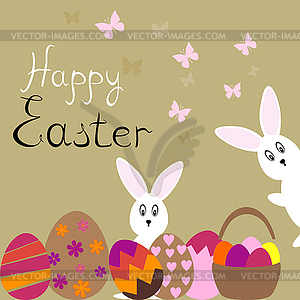 Easter eggs on background - color vector clipart