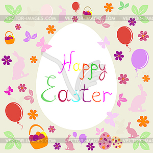 Bright Easter postcard - vector clip art