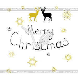 Open Christmas with deers - vector image