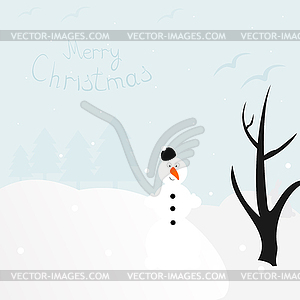 Christmas,Christmas,funny snowman - royalty-free vector clipart