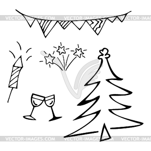 Christmas tree for holiday - vector image