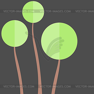 Festive tree with green crown - vector clipart