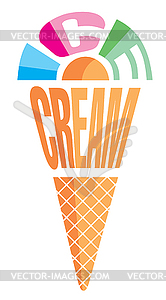 Emblem in the form of ice cream - vector clipart