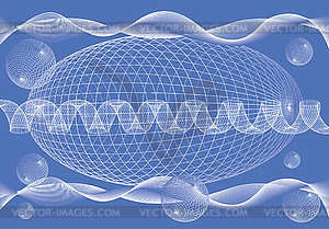 Abstract background with geometric shapes balls - vector clipart