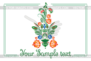 Banner with floral ornament - vector clipart