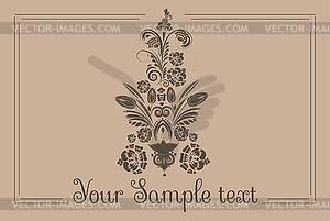 Vintage banner with floral ornament - vector image