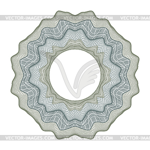 Guilloche decorative element for design certificate - color vector clipart