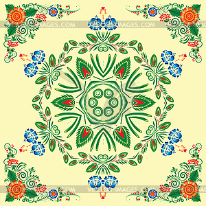 Seamless pattern with floral ornament with - vector clipart