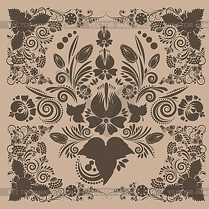 Seamless pattern with floral ornament - vector clipart