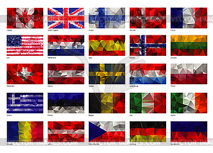 Набор флагов мира - векторный клипарт / векторное изображение