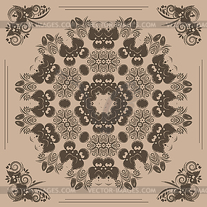 Vintage seamless pattern with floral ornament - vector image