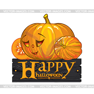 Congratulation with Happy Halloween - vector clip art