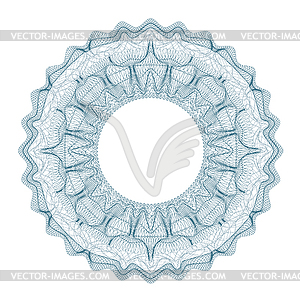 Guilloche decorative element for design certificate - vector image