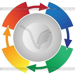 4 Step Process Flow Circling Arrows Info Graphic Vector Stock