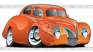 Custom Street Rod Vintage Car Cartoon Isolated Vector - vector clipart