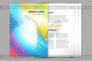 Business card template. Abstract triangle design an - vector clipart