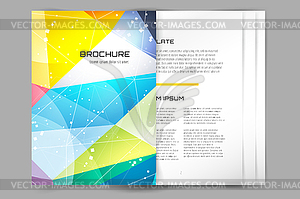 Business card template. Abstract triangle design an - color vector clipart