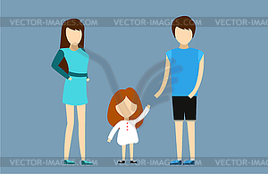 Happy family together. Portret, home, happy. Mother - vector clipart / vector image