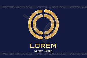 Circle abstract logo template. Round ring shape - vector clip art