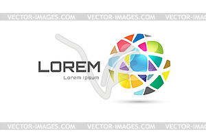 Globe abstract logo template. Circle round shape an - vector clip art