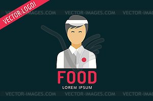 Chinese noodles fast food logo icon template - vector clip art