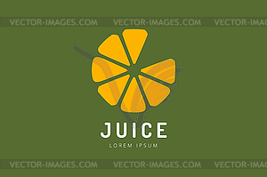 Lime or lemon fruit drink logo icon template design - royalty-free vector image