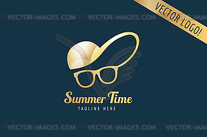 Face with glasses and cap logo icon template. - vector EPS clipart