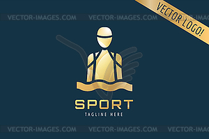 Swim sport logo icon template. Pool, swimmer, man - vector clipart