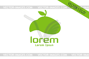 Apple abstract logo template. Green nature shape an - vector image