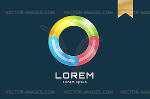 Circle abstract logo template. Round shape and - vector image