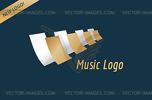 Music piano keys logo icon template. Melody, - vector clipart