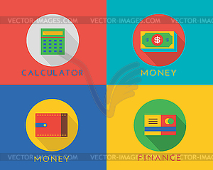 E-commerce money logo icons set. Shop, money or - vector clip art