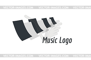 Music piano keys logo icon template. Melody, - vector image